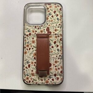 Wallis Brown and Cream Floral Phone Case with Leather Strap IPhone 15 Pro Max